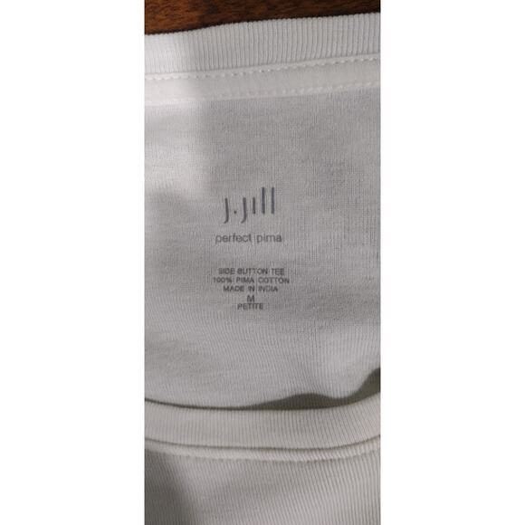 J. Jill 3/4 Sleeve Tunic with Side Buttons, Cream, Sz MP - Picture 4 of 5